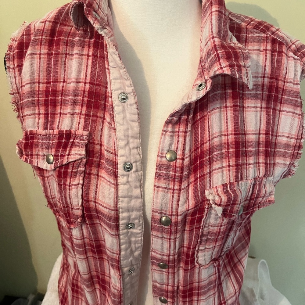 Blank NYC red  and White Striped Top